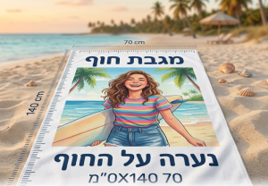 מגבת חוף עם הדפס