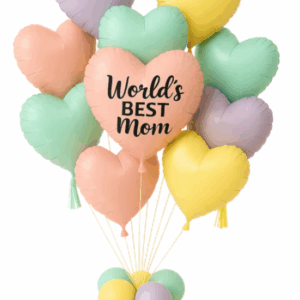 זר בלונים לבבות ליום האם