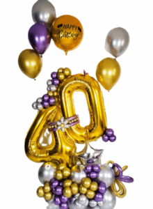 זר בלונים מעוצב יום הולדת 40