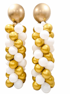 סט 2 עמודי בלונים זהב לבן
