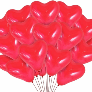 10 בלונים לב אדום
