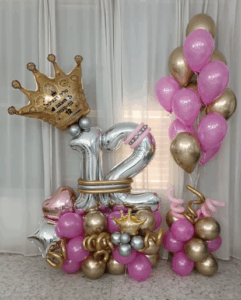 זר בלונים יום הולדת 12 עם הדפסה