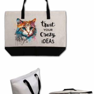 תיק קניות קנווס עם תחתית מחוברת