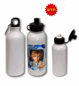 בקבוק אלומיניום 600 מ"ל סגירת פיה ושאקל - לבן