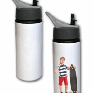 בקבוק אלומיניום 600 מ"ל בצבע לבן עם קשית