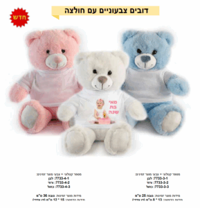 דוב צבעוני להדפסה עם חולצה