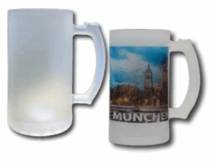 כוס בירה זכוכית חלבית