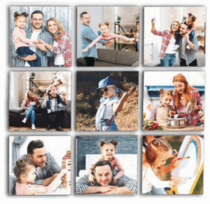 מארז אינסטגרם לסובלימציה 9 י"ח 18.5 * 18.5 ס"מ עובי: 12 מ"מ בלוק עץ לבן