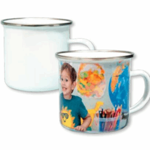 ספל אמייל לבן עם ידית