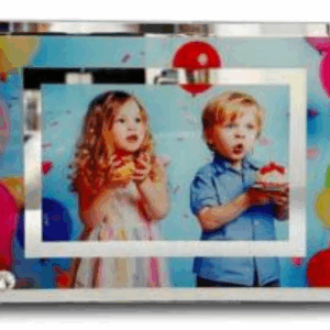 מגן זכוכית דקה עם מסגרת מראה פנימית ומעמד יהלום