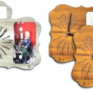 מעמד שולחני שעון + תמונה- עץ אלון